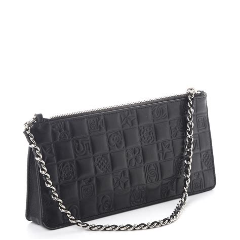 chanel precious symbols pochette|CHANEL Lambskin Precious Symbols Pochette Black.